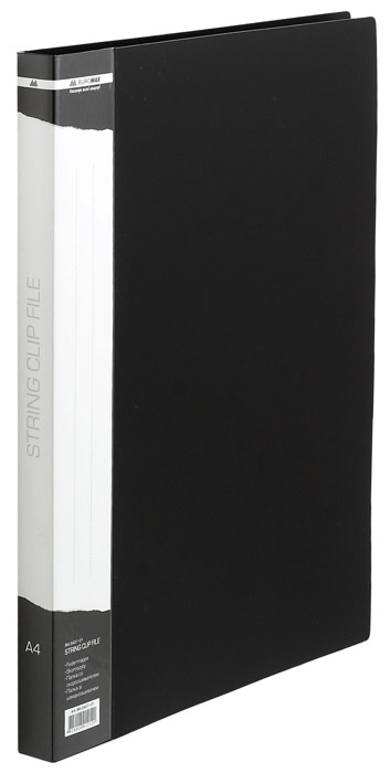 Папка з швидкозшивачем і бічним карманом, пластикова, 18мм., чорн. BuroMax - фото 1