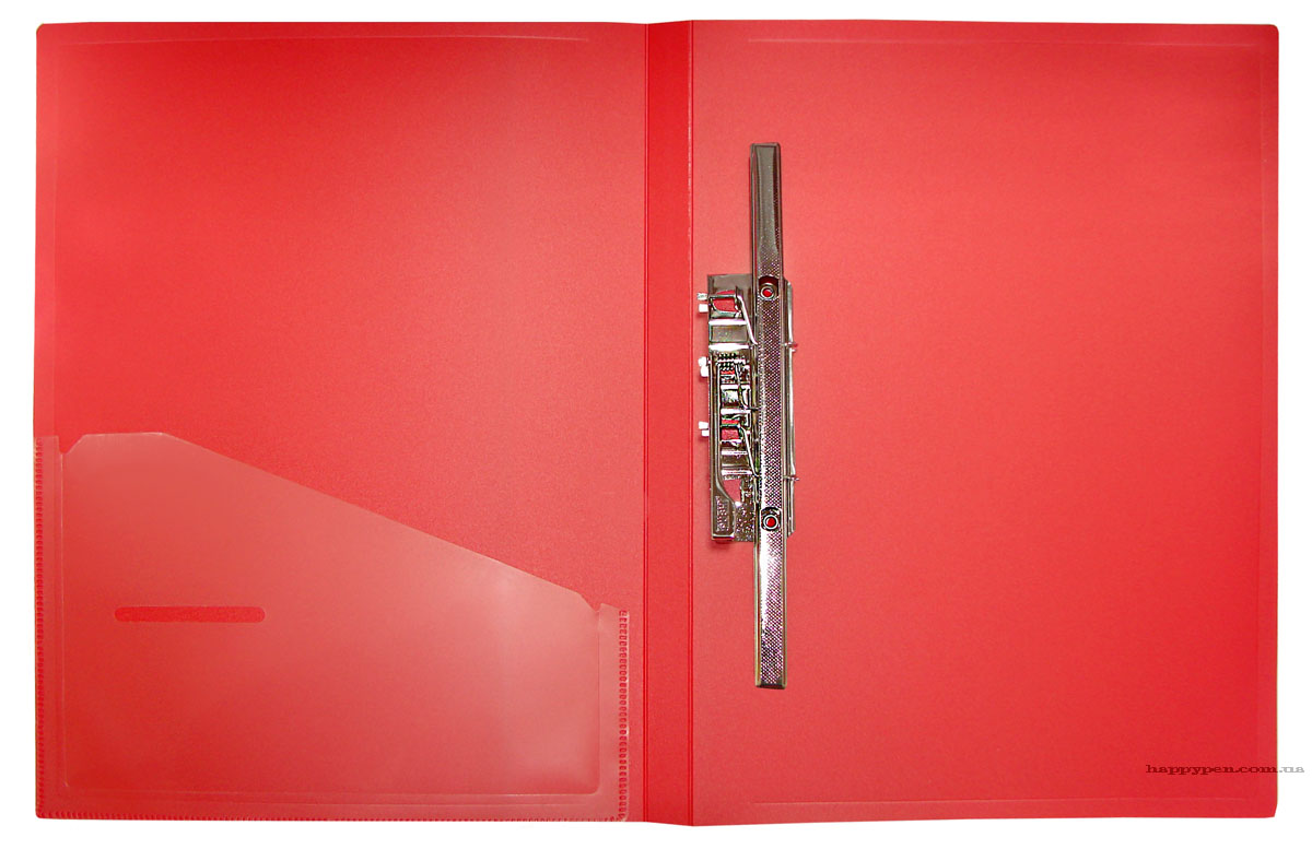 Папка з великим бічним прижимом пластикова 20мм., черв. Scholz - фото 3