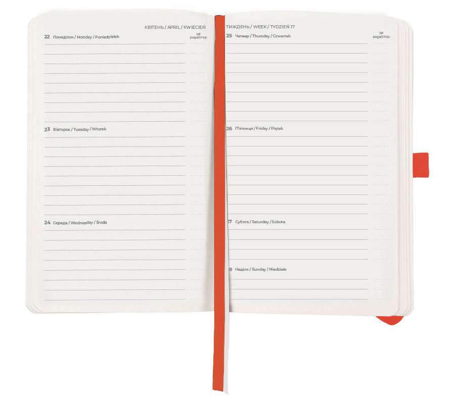 Еженедельник Partner Soft Nuba 2024, 125*195мм., терракот. Axent - фото 2