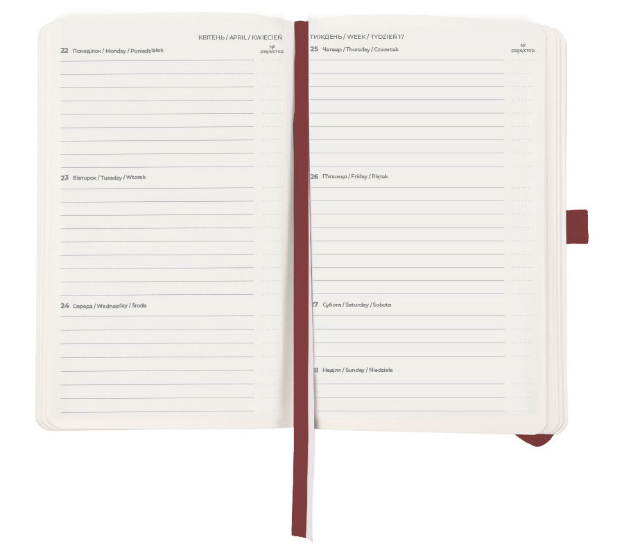 Щотижневик Partner Soft Nuba 2024, 125*195мм., сливовий Axent - фото 2