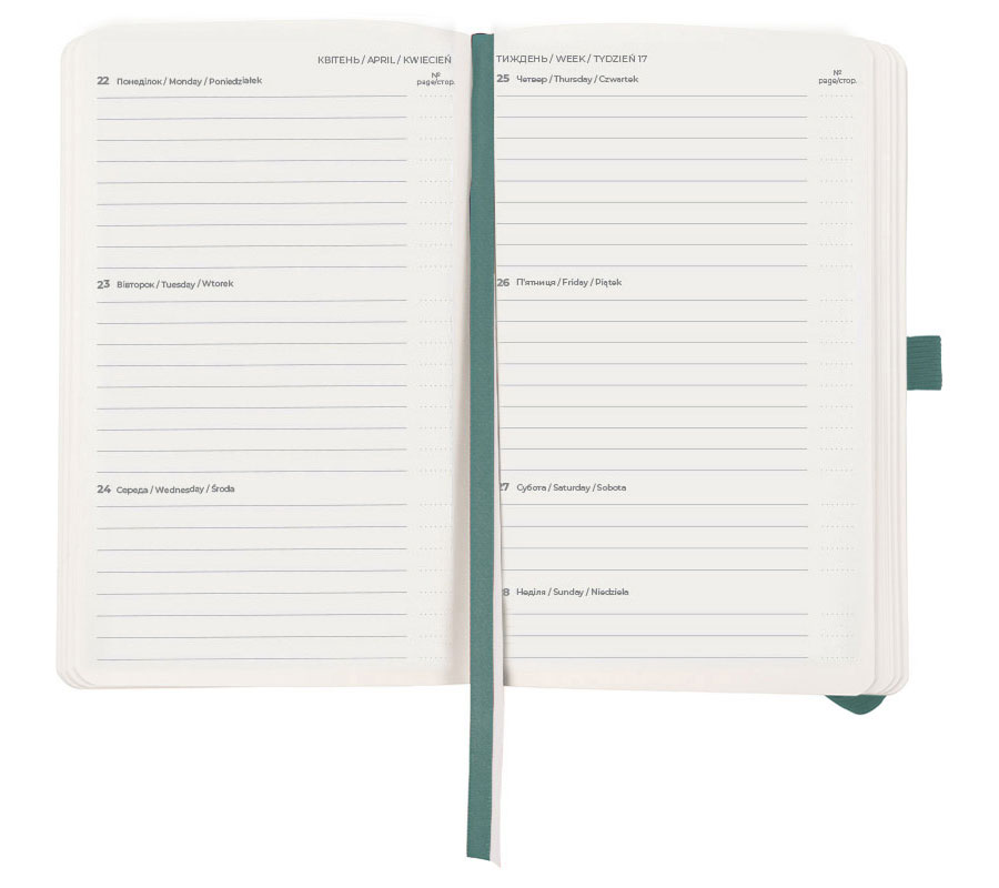 Еженедельник Partner Soft Nuba 2024, 125*195мм., лазурно-серый Axent - фото 2