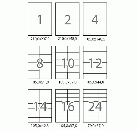 Наклейки Labels (1) 210X297мм., 100л./уп., прямоугольные края, желт. (003R96250) XEROX - фото 1