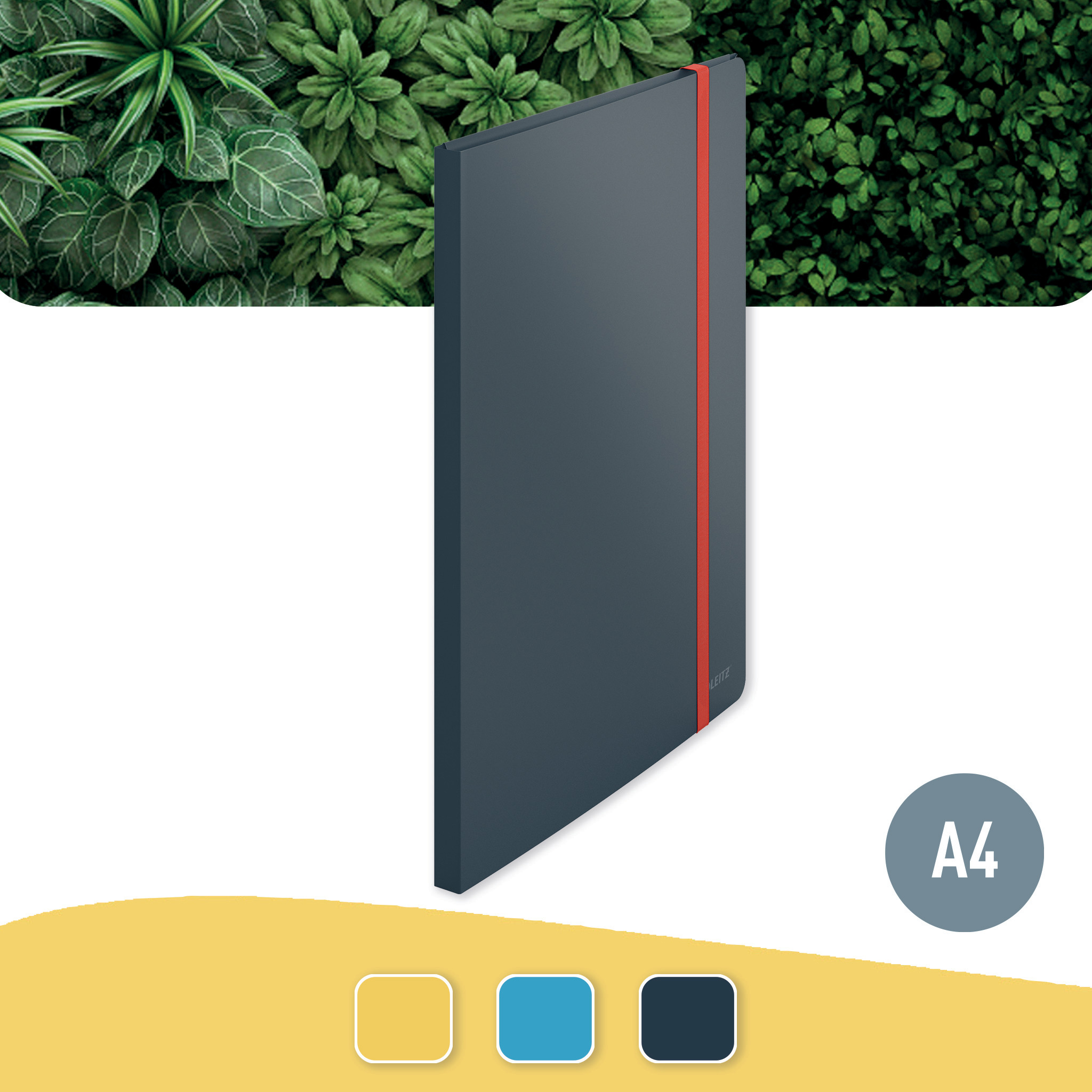 Папка на 20 файлів COSY з трьома клапанами на резинці, сірий LEITZ - фото 5