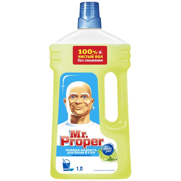 Средство универсальное моющее 1000мл. Бодрящий лайм и мята Mr.Proper - фото 1