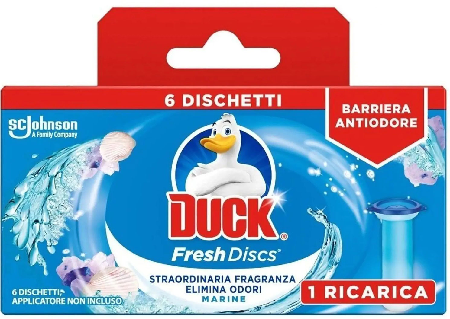 Освежитель для туалетов диски чистоты Морская свежесть, запаска, 6 дисков Утенок - фото 2