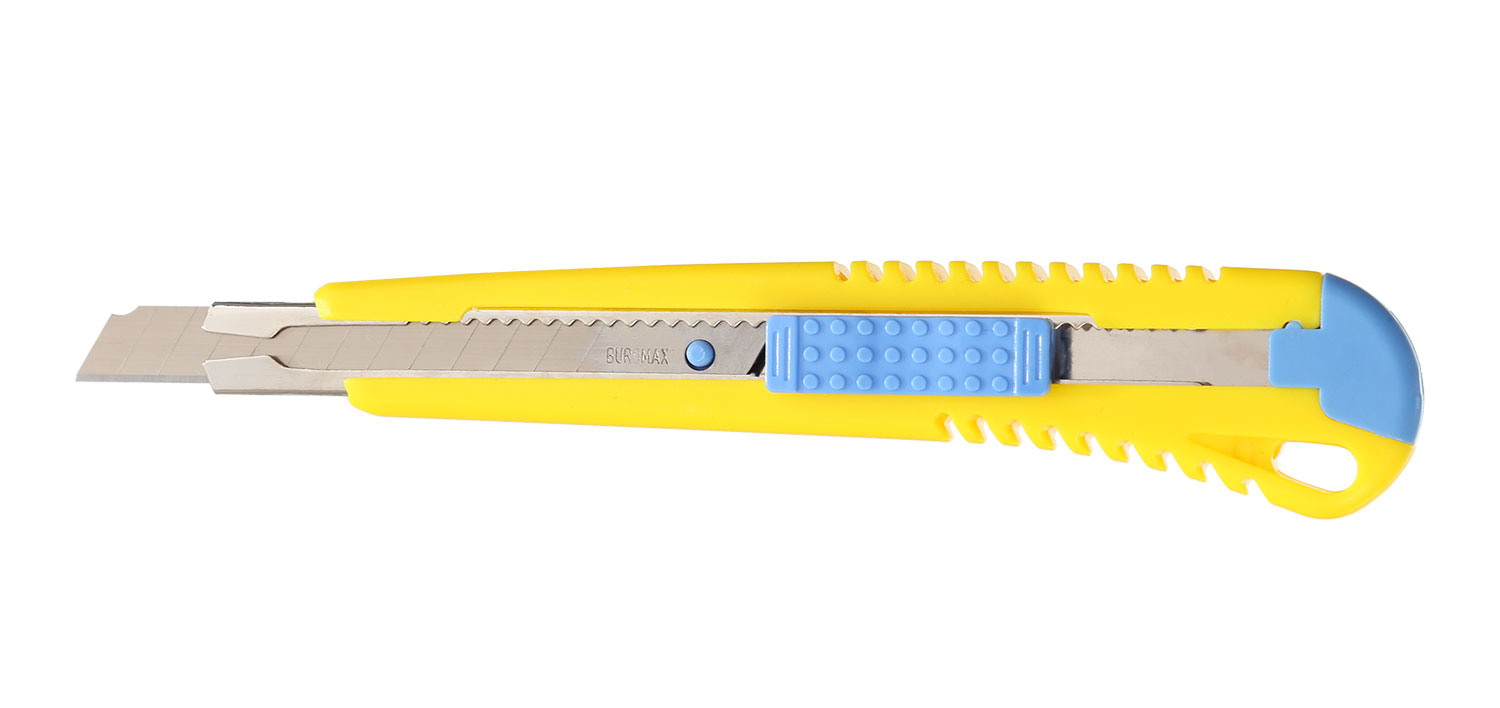 Нож канцелярский малый 9мм., металлическая направляющая, пласт. BuroMax - фото 2
