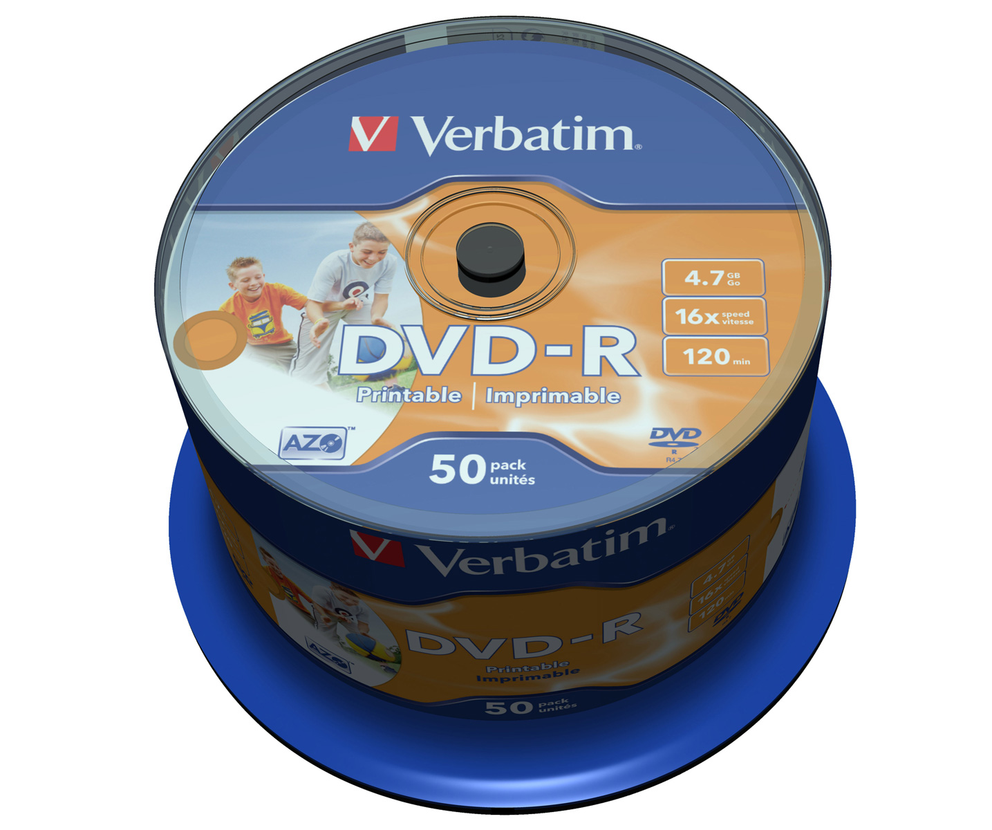 Диск DVD-R 4.7 Gb/120min 16x 50шт/уп. Cake Box Verbatim - фото 1