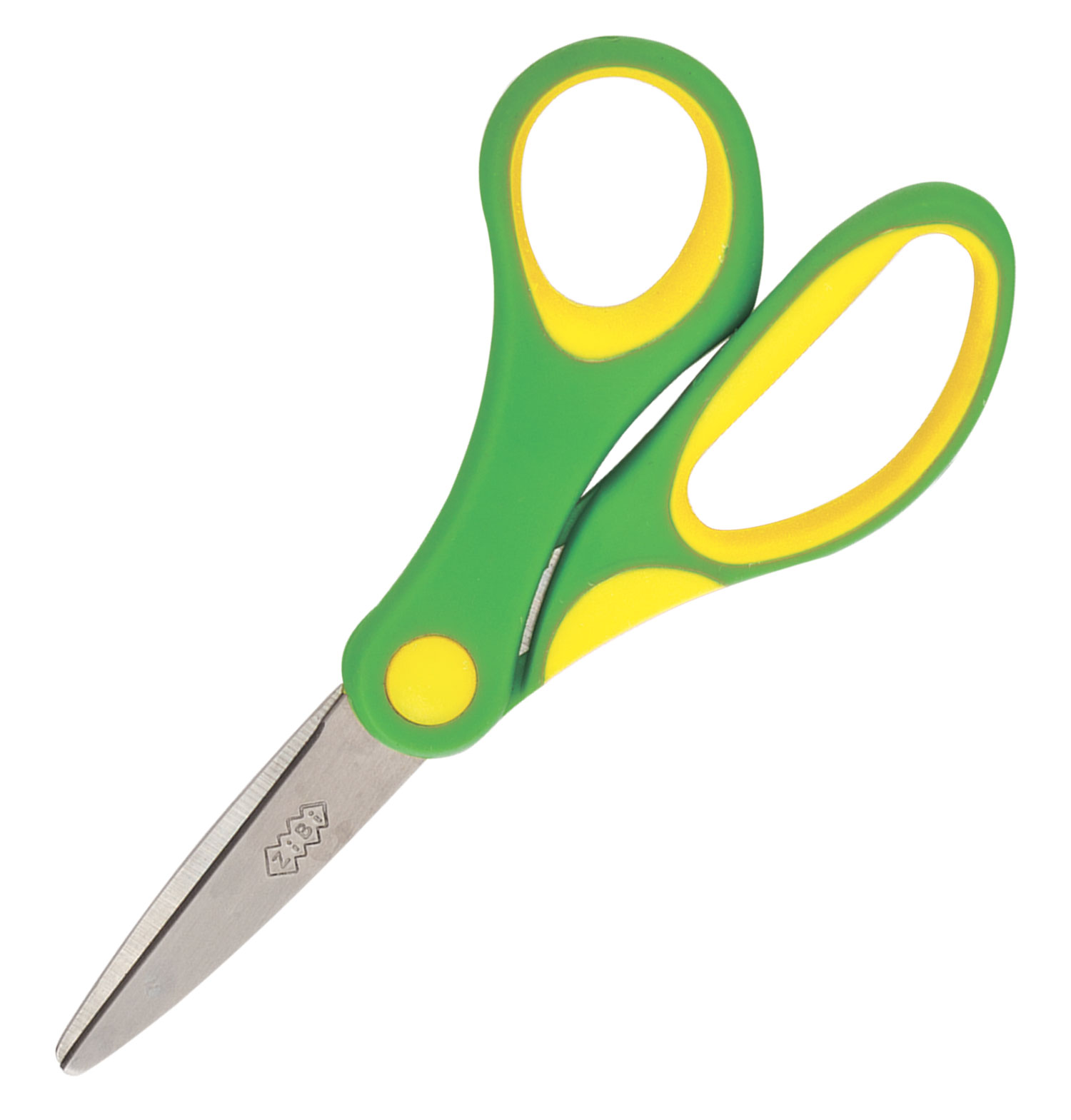 Ножиці 12,6см. з гумовими вставками, дитячі, салат. ZiBi - фото 1