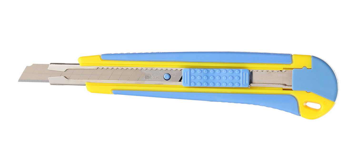 Нож канцелярский малый 9мм., металлическая направляющая, пласт. BuroMax - фото 2