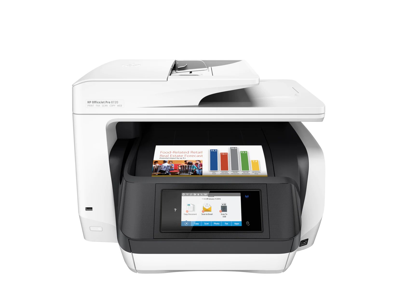 МФУ формат А4, цветная струйная печать, HP OfficeJet Pro 8720 с Wi-F HP - фото 1