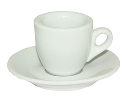 Чашка кавова 60мл. з блюдцем, біл. Китай - фото 1