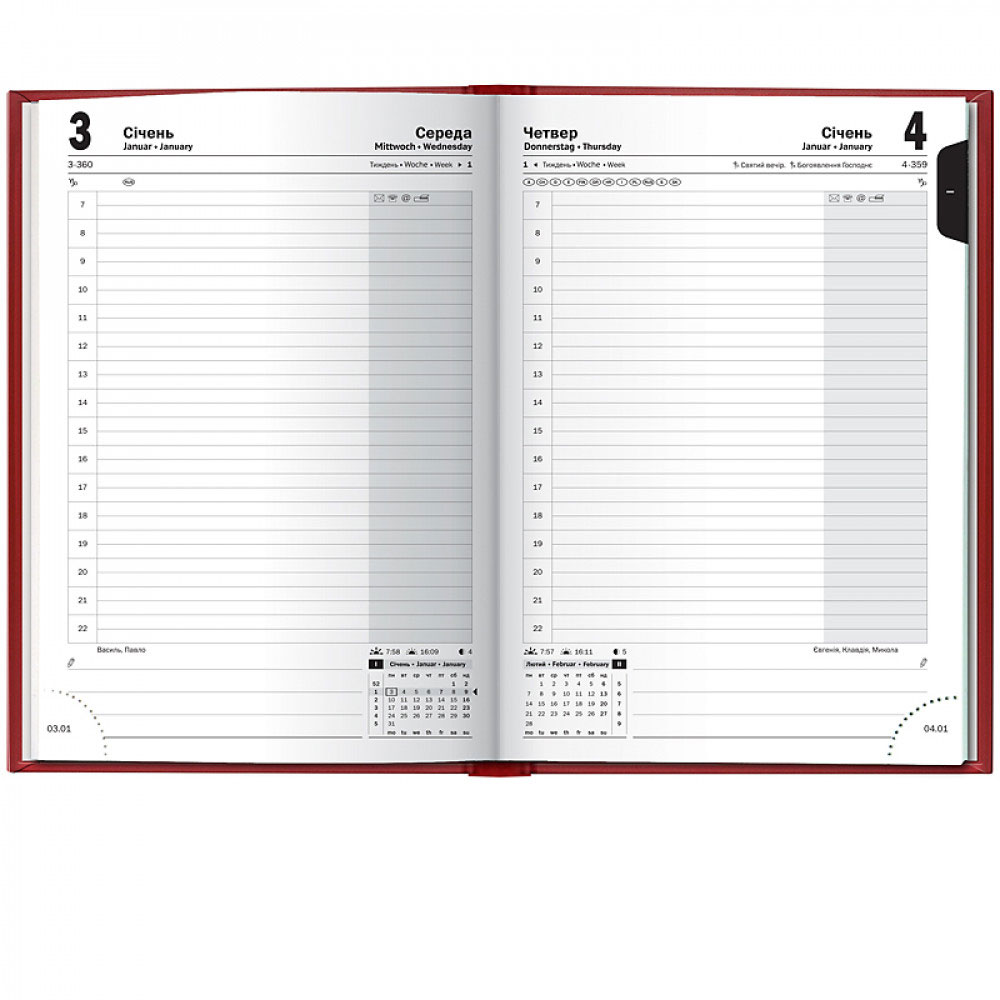 Ежедневник датированный 2024 Стандарт Torino, слепое тиснение, красн. Brunnen - фото 3