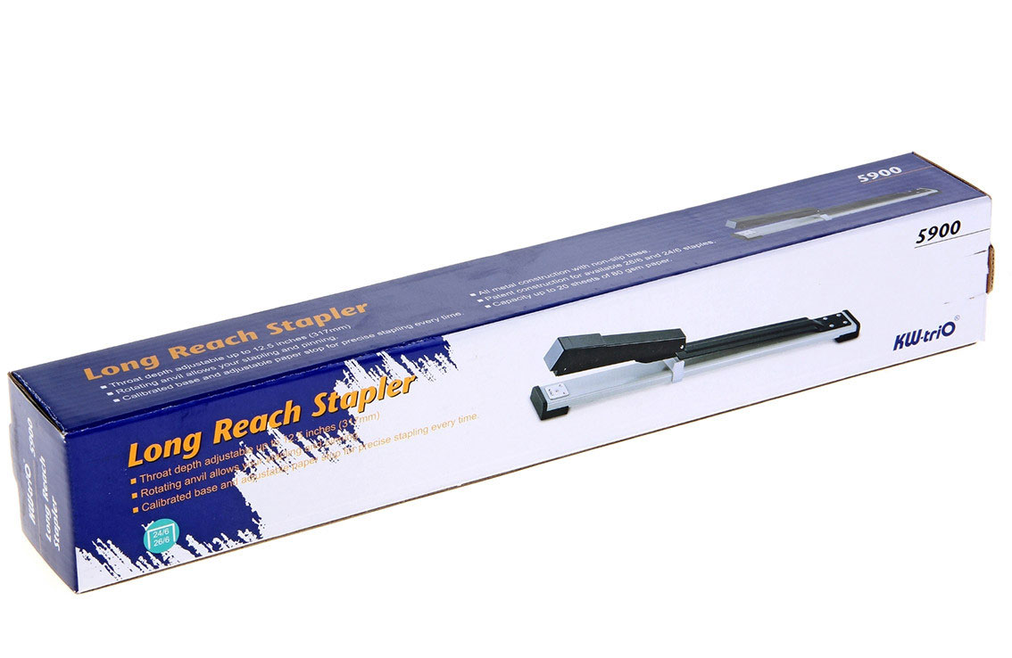 Степлер 24/6 - 26/6, 20арк., плече 31,7см. (05900), чорн. KW-Trio - фото 1