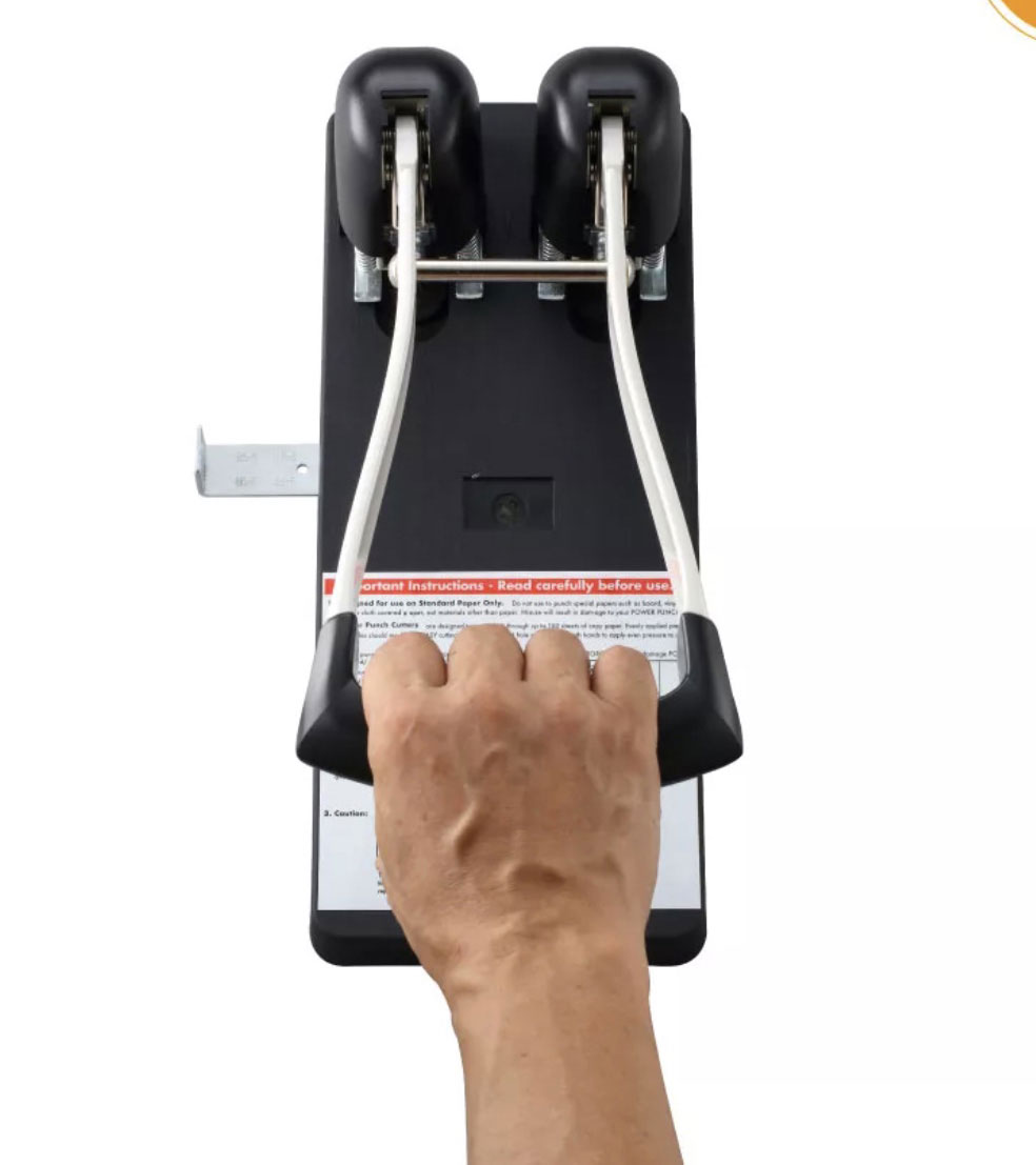 Діркопробивач великий, на 2 отвори, до 150 аркушів (09520), посилений професійний, чорн. KW-Trio - фото 1