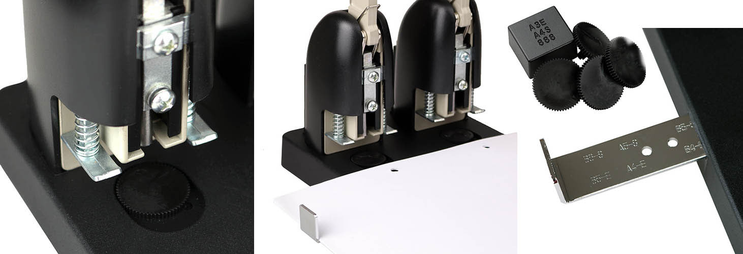 Діркопробивач великий, на 2 отвори, до 150 аркушів (09520), посилений професійний, чорн. KW-Trio - фото 2