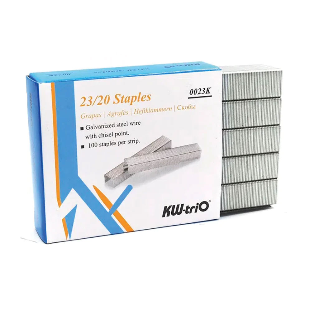 Скоба для степлеру 23/20, 1000шт/уп. до 170 аркушів (0023K) KW-Trio - фото 1