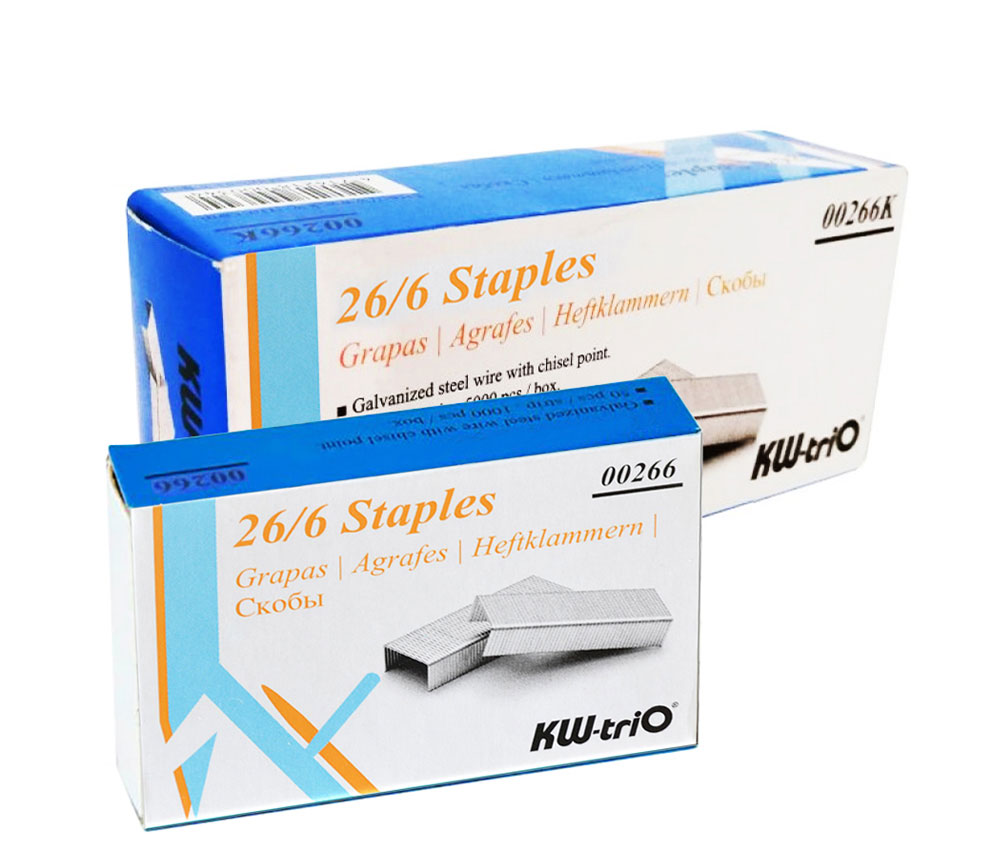 Скобы для степлера 26/6 Standart, 5000шт./уп. (00266K) KW-Trio - фото 1
