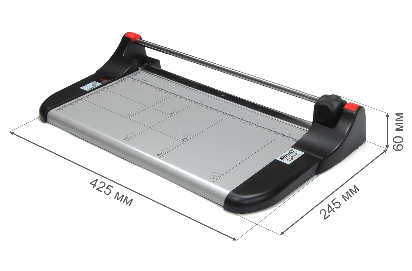 Різак роликовий до 10арк., довжина різу 330мм., метрична та дюймова розмітка, 245*435*65мм. (13016) KW-Trio - фото 4