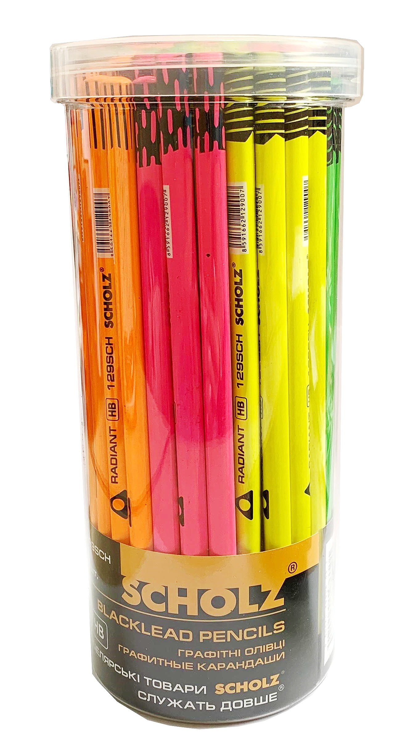 Олівець простий графітний з гумкою HB RADIANT, тригранний Scholz - фото 1