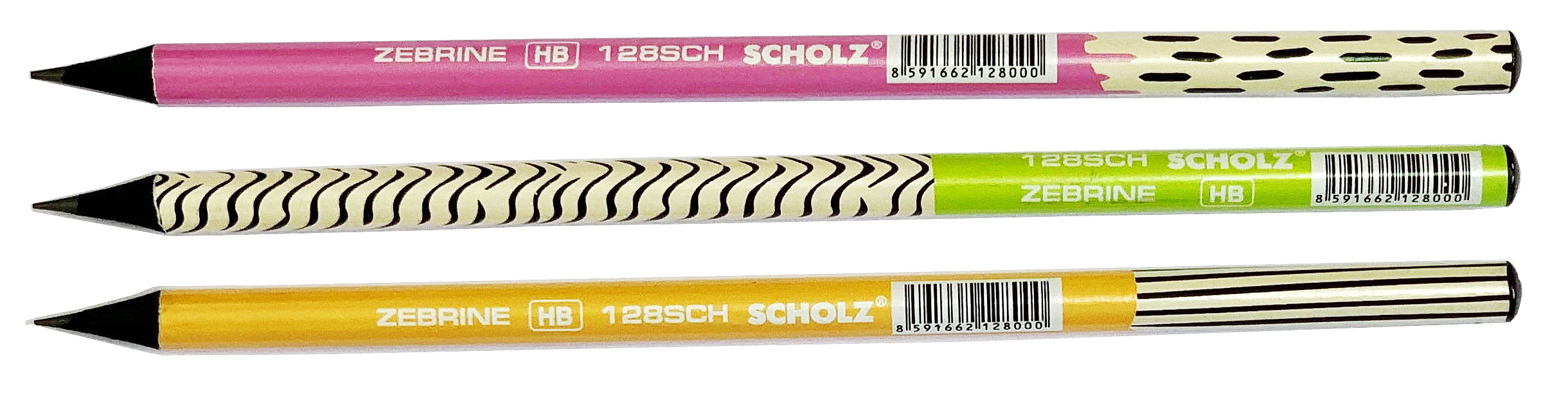 Олівець простий графітний з гумкою HB ZEBRINE, круглий. Scholz - фото 1