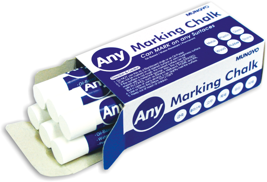 Мел для маркировки любых  поверхностей, водостойкий, 6шт/уп., бел. Mungyo - фото 2