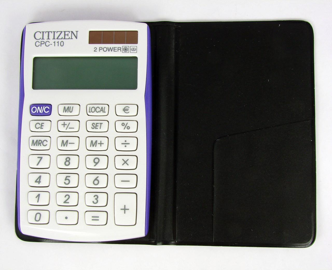 Калькулятор CPC-110, 10 розрядів, кишеньковий, (105х64х10мм.) Citizen - фото 1