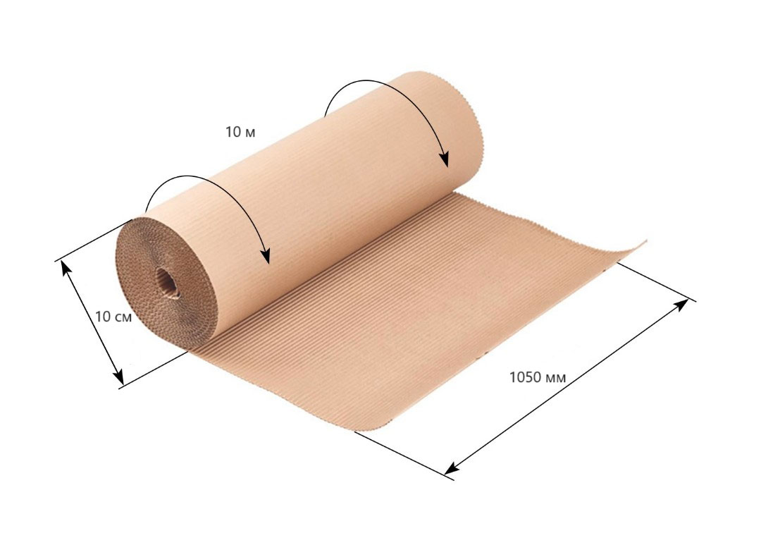 Гофрокартон двухслойный, ширина 105см., 10м/рул. Украина - фото 2