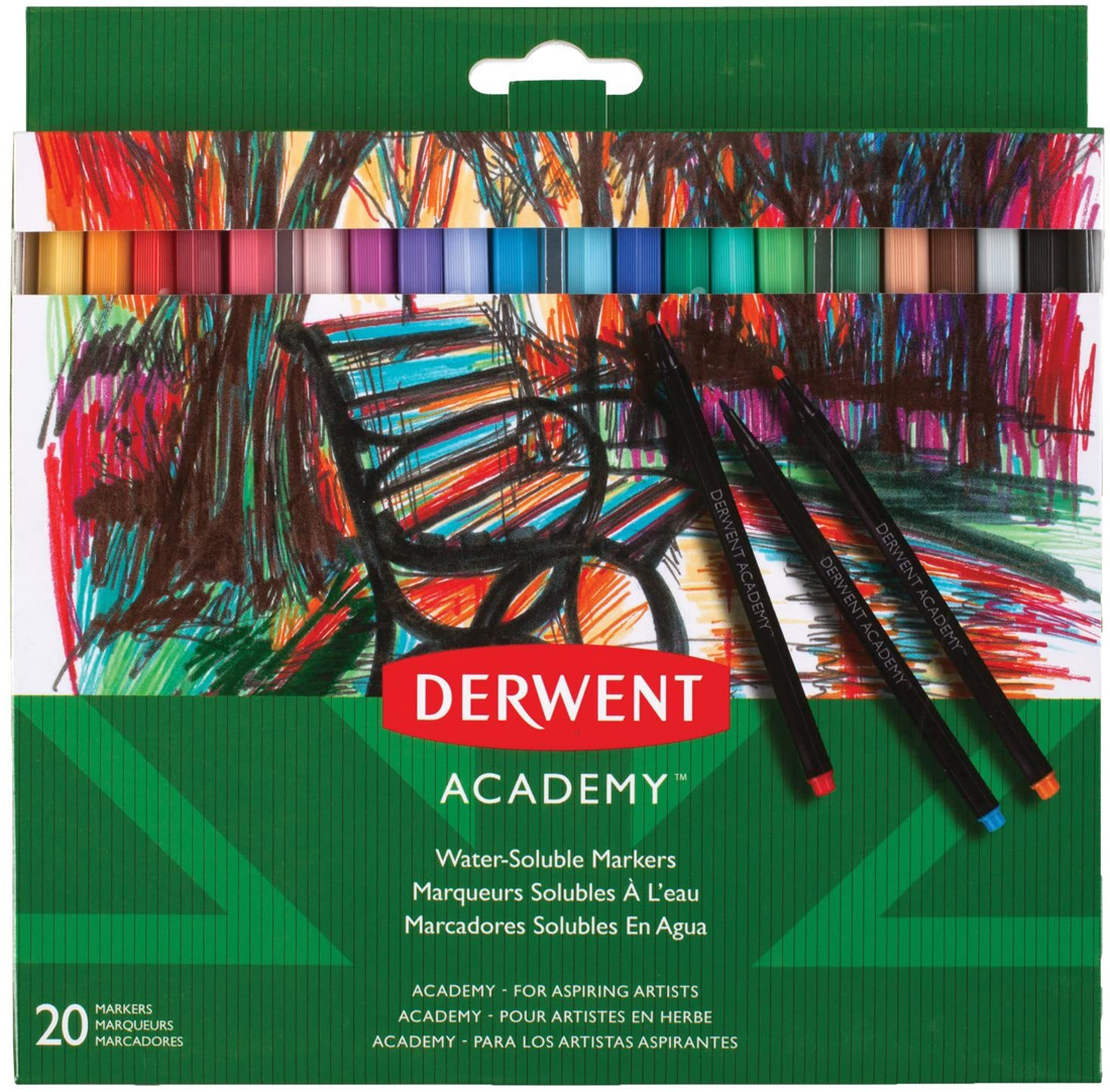 Маркеры водорастворимые 20шт./уп. WATERSOLUBLE MARKERS , ассорт. Derwent - фото 1