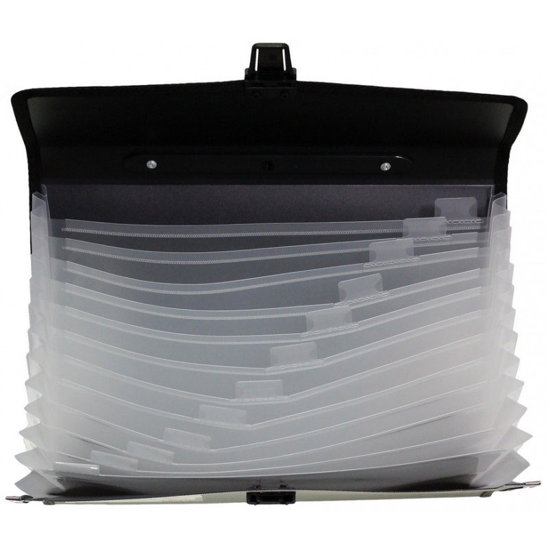 Портфель-картотека на 13 відділеннь,  А4, з реєстрами, чорн. NORMA - фото 3