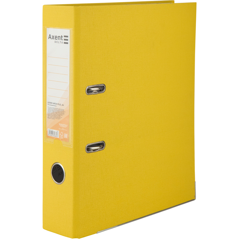 Регистратор 7,5см. А4 (PP) односторонний, желт. Axent Delta - фото 1