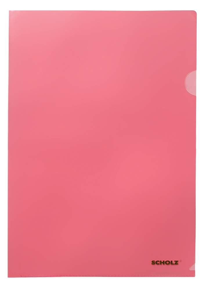 Папка-уголок прозрачная глянцевая, толщина 180мкм., красн. Scholz - фото 3