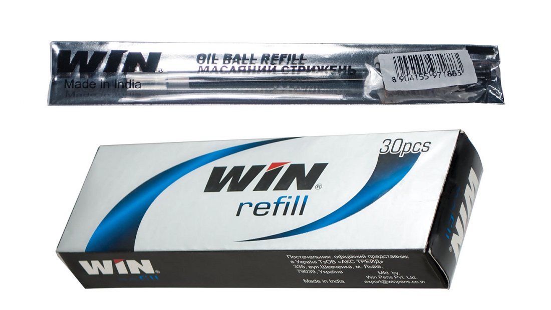 Стержень масляный GLIDEX, 124мм., 0,7мм., черн. WIN - фото 2