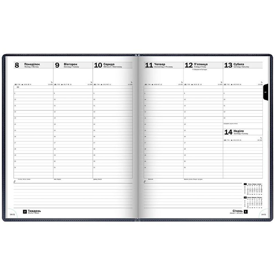 Еженедельник датированный 2024 Бюро Torino, слепое тиснение, черн. Brunnen - фото 2