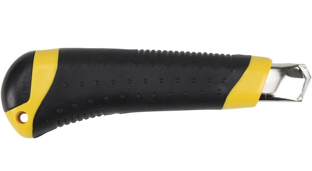 Нож канцелярский большой 18мм., метал. направляющая, прорезиненный корпус 4Office - фото 2