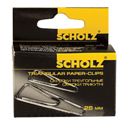 Скрепки 25мм., никель., треугольные, 100шт., картон. уп. Scholz - фото 4