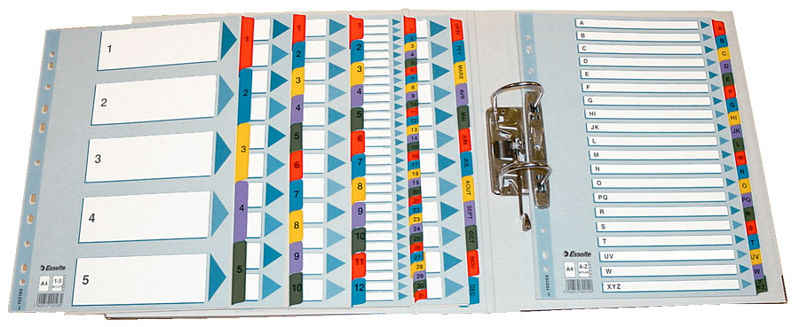 Разделитель страниц цифровой Mylar 1-12, картон. Esselte - фото 1