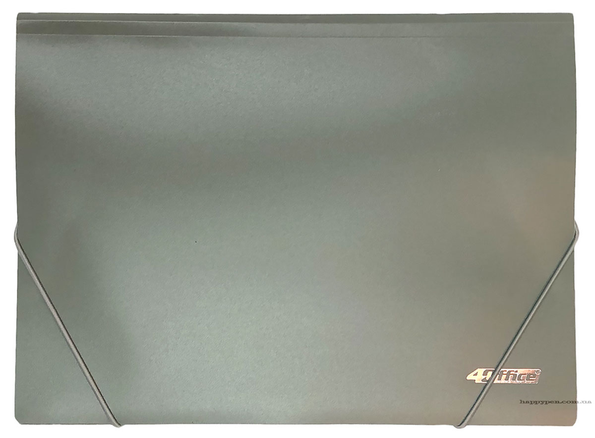 Папка на резинках А4, пластик, сер. 4Office - фото 1