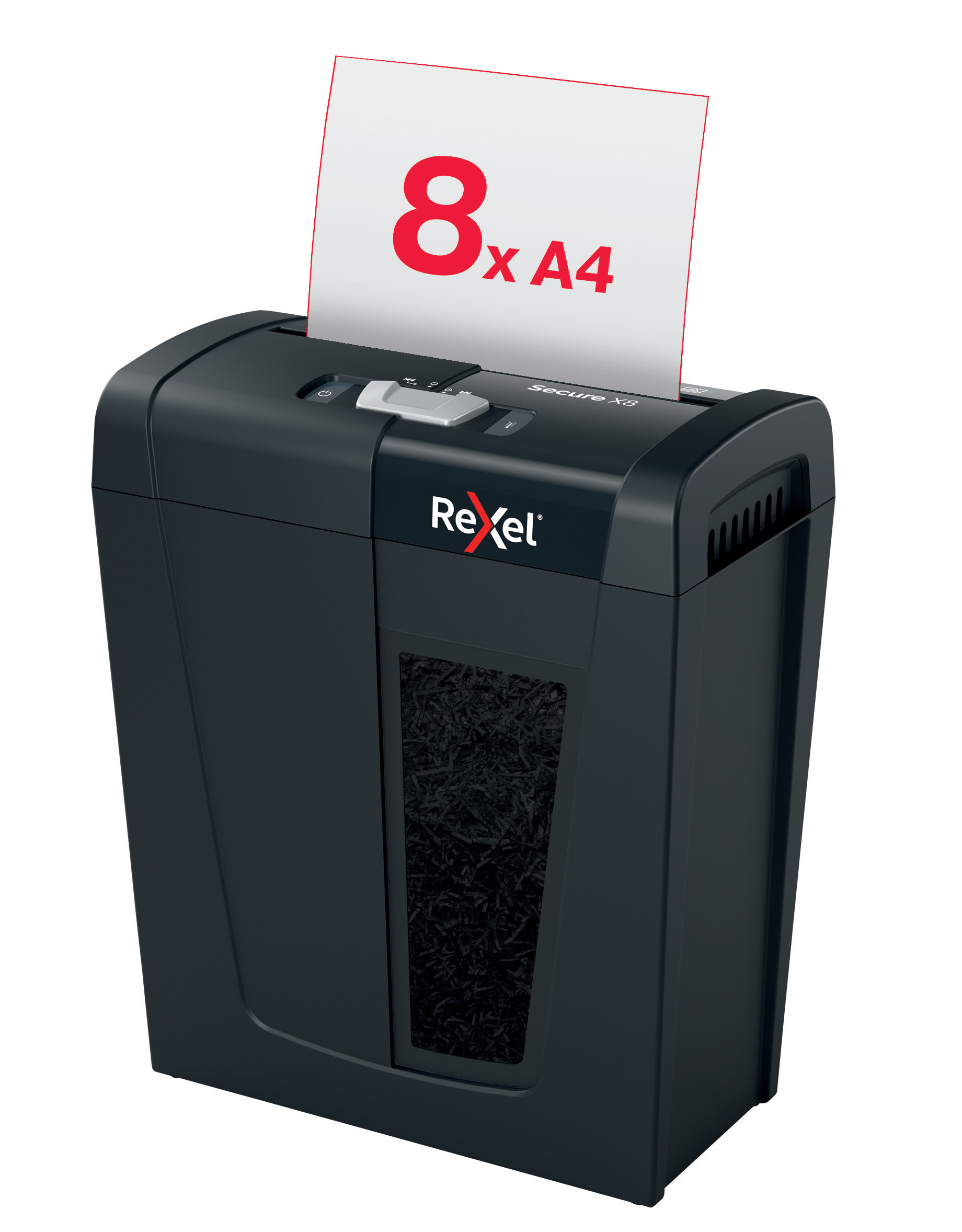 Уничтожитель документов Secure X8, P4 8 листов, перекрестная резка, корзина 14л Rexel - фото 6