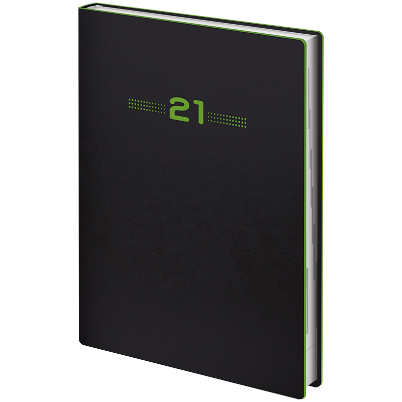 Ежедневник датированный Стандарт 2021 Flex Neo, черн. с салат. Brunnen - фото 2