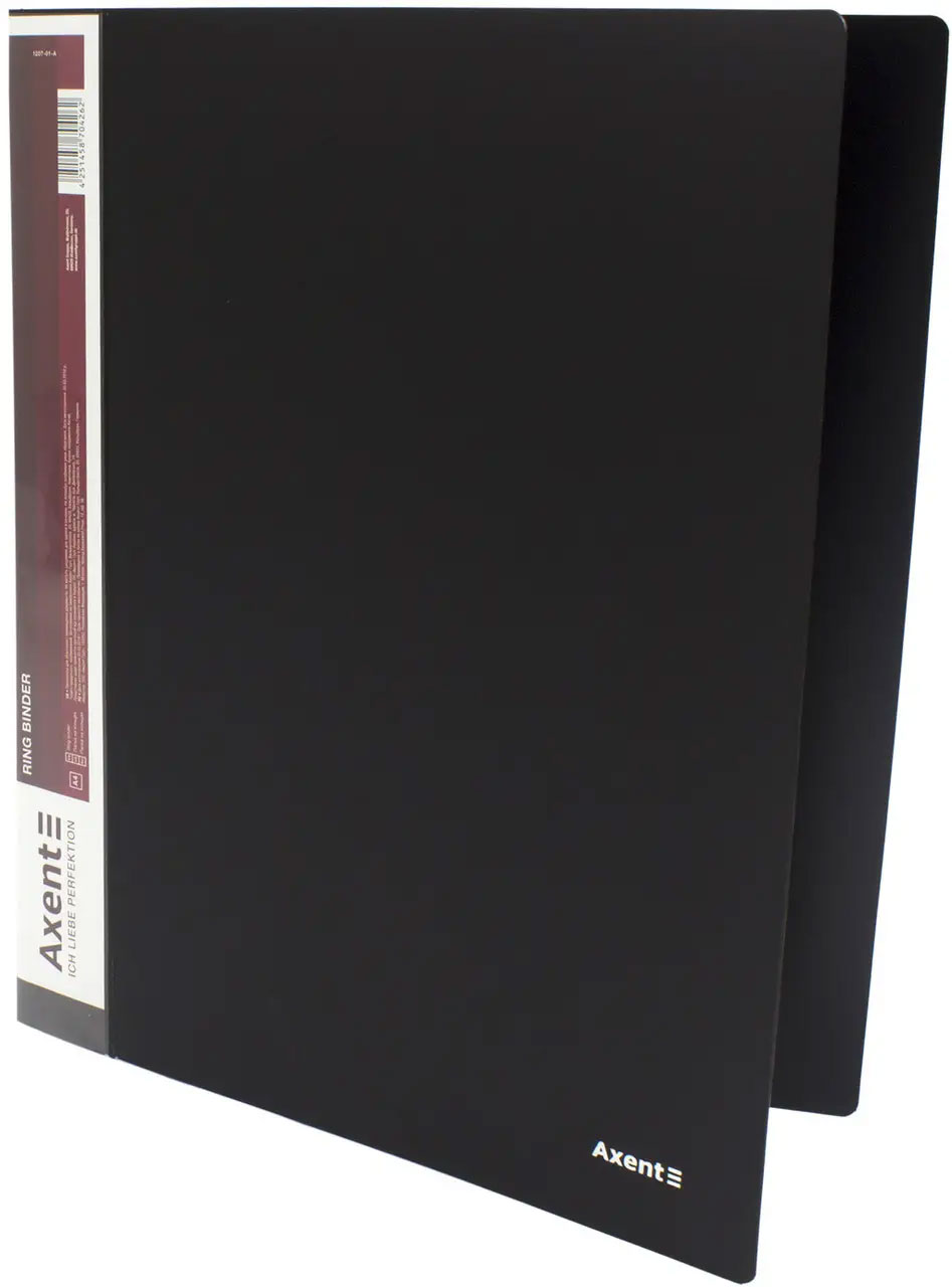 Папка А4, 2 кільця, 25мм., пластик, внутрішня кишеня, чорн. Axent - фото 1