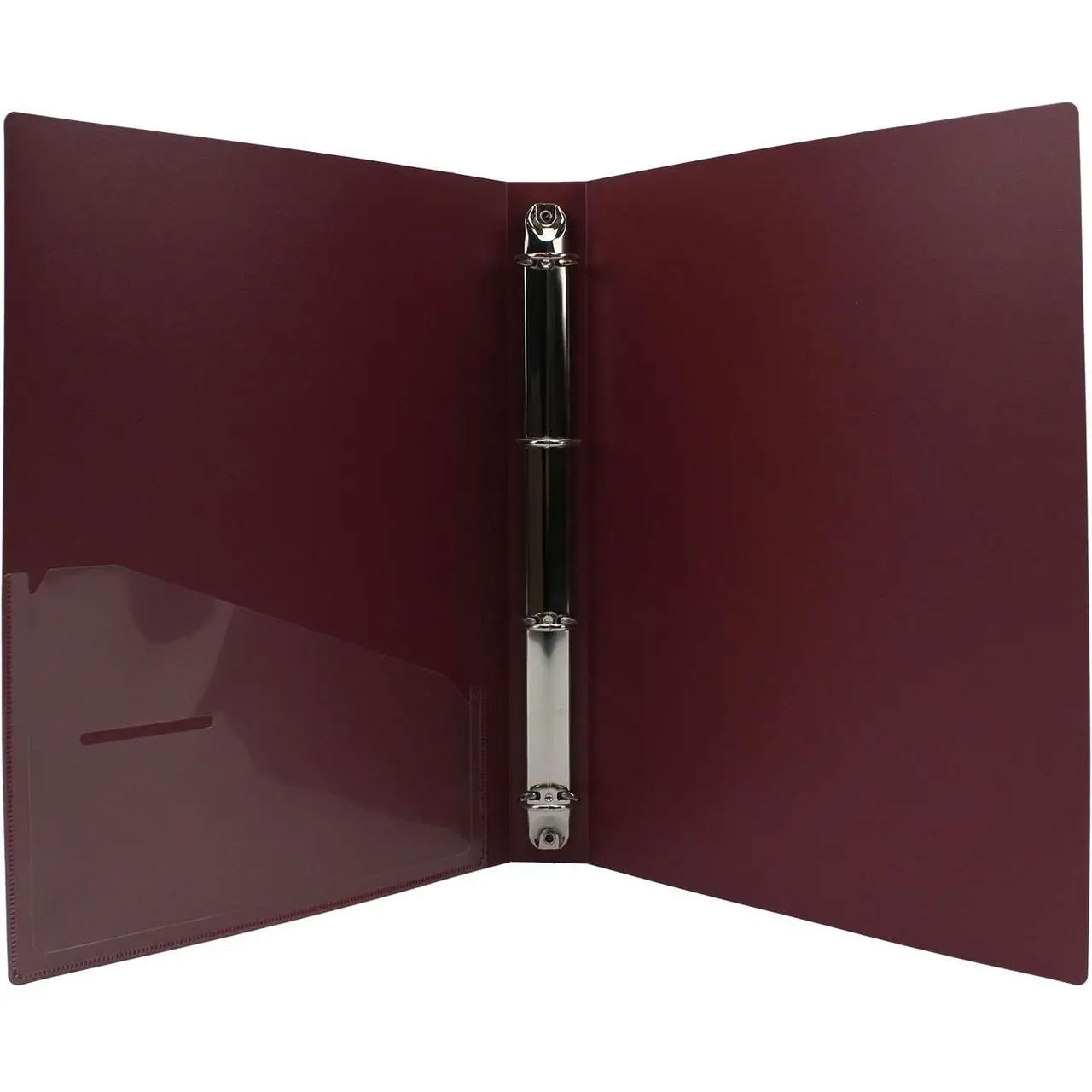 Папка А4, 35мм., 4кольца, пластик PP, внутренний карман, бордо Axent - фото 1