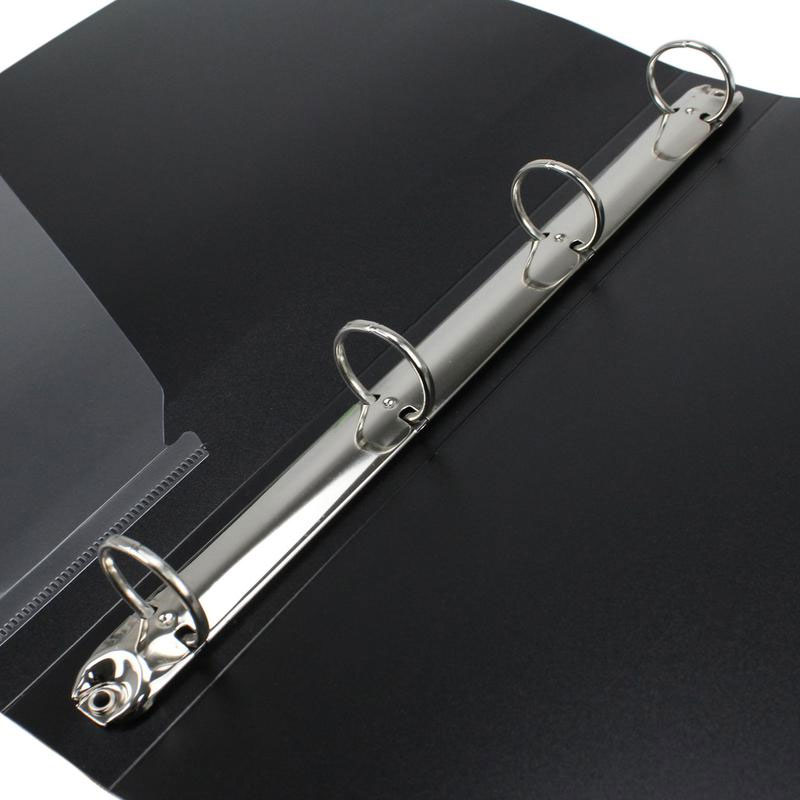 Папка А4, 35мм., 4кільця, пластик PP, внутрішня кишеня, чорн. Axent - фото 1