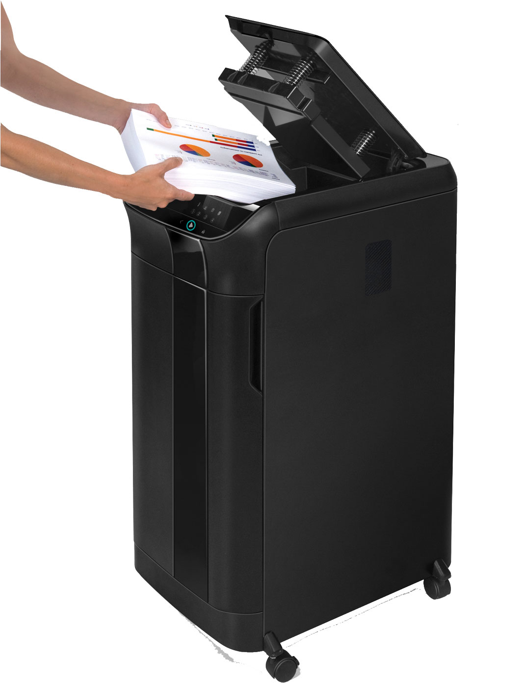 Уничтожитель документов AUTOMAX 550, автоподача 550л., 3,35м/мин., резка 4*38мм., корз. 83л., 4клас. FELLOWES - фото 2