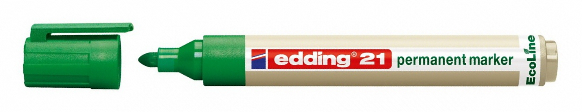Маркер перманентный Eco 21, круглое острие 1,5-3мм., зелен. Edding - фото 1