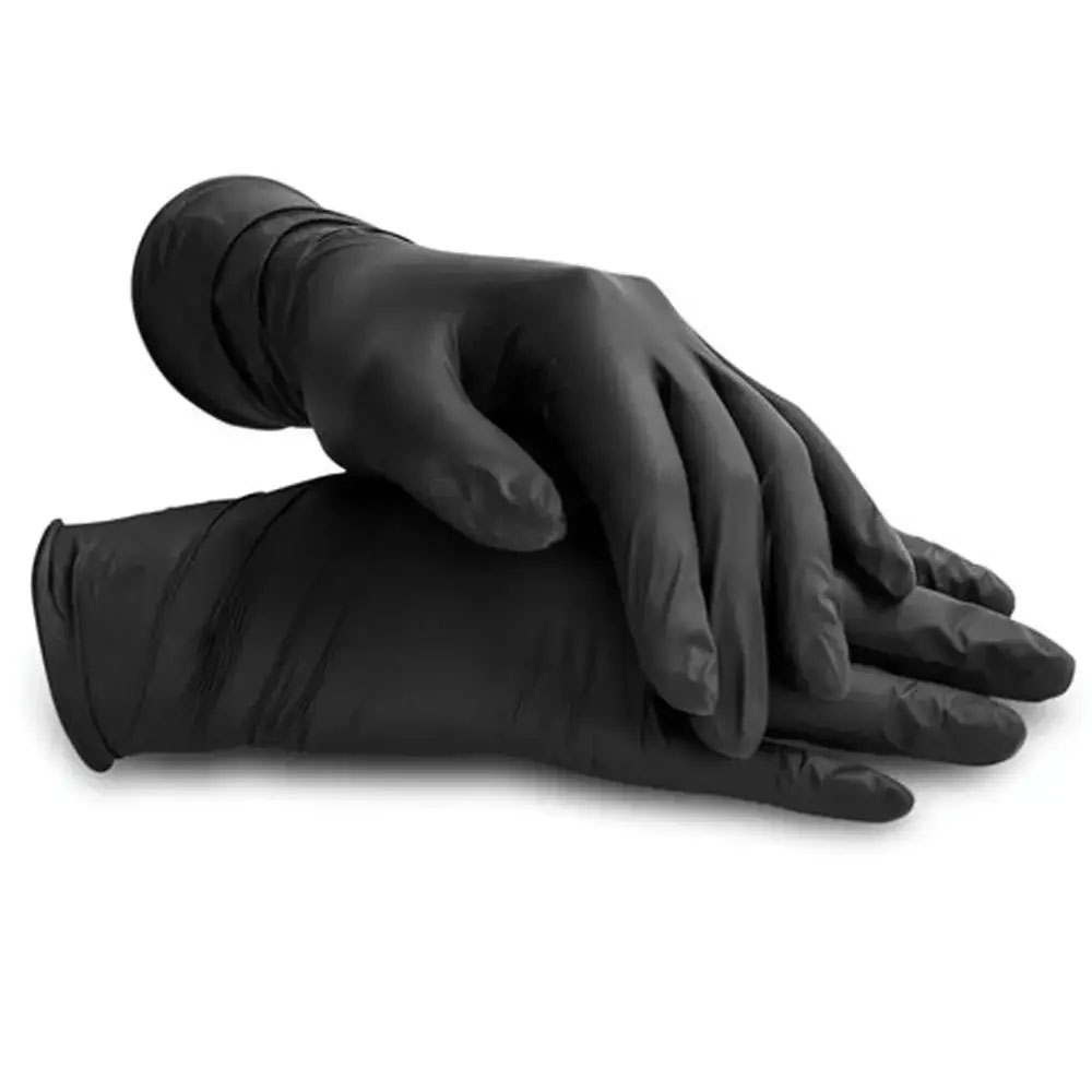 Перчатки нитриловые неопудренные текстуровані, M, 100шт./уп.  черн. MediOk - фото 3