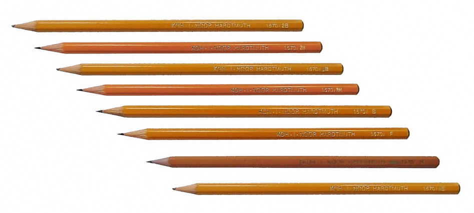 Карандаш простой графитный технический для черчения и графичесских работ 1570 2H Koh-i-noor - фото 1