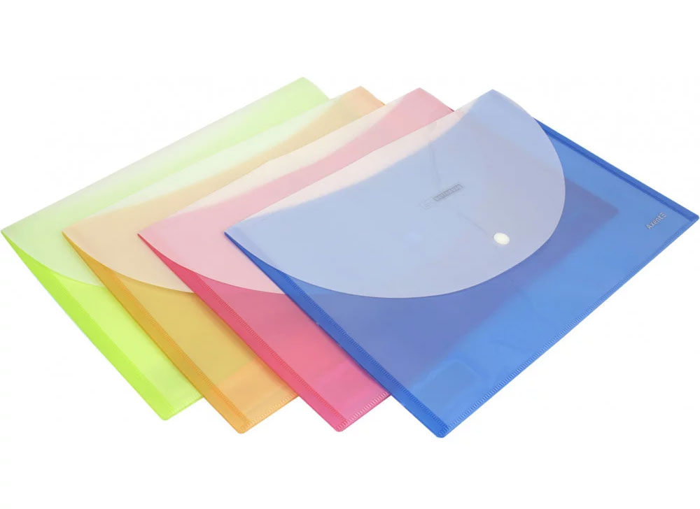 Папка-конверт на кнопці, А4, матова, поліпропілен 180мкм., асорті Axent - фото 3