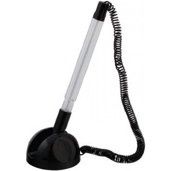 Ручка на пружині з підставкою 8141, ст. син. BuroMax - фото 1