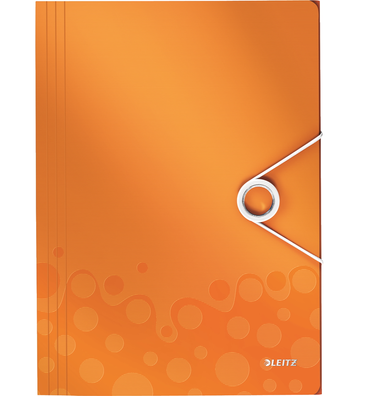 Папка на гумках Wow А4, 30мм., до 150арк., пластик, метал.помаранч. LEITZ - фото 1