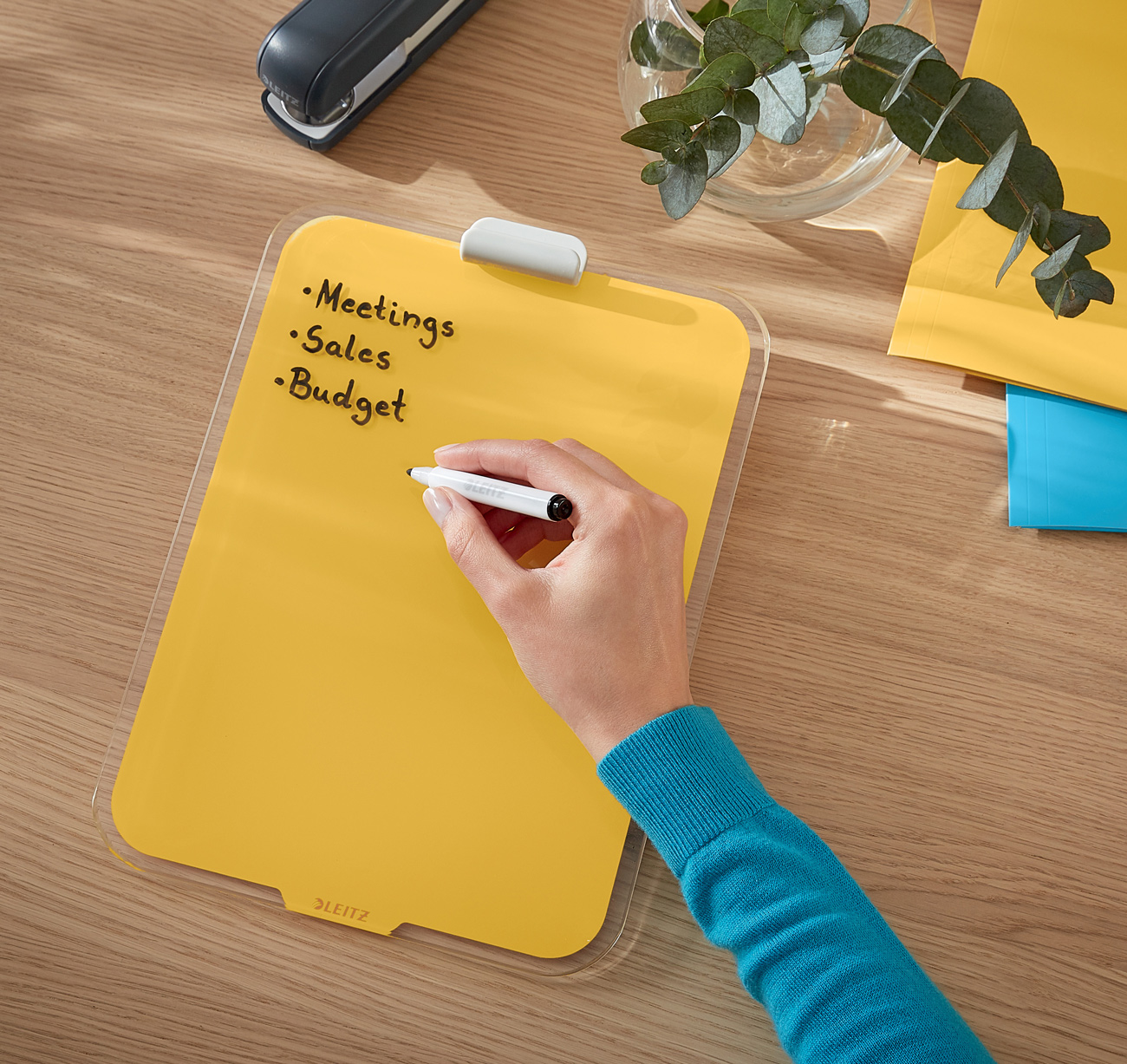 Флипчарт настольный стеклянный Cosy, 216*297мм., желт. LEITZ - фото 4